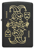 Front view of Zippo Masked Joker Design Black Matte Windproof Lighter.