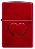 Front view of Zippo Stamped Heart Design Candy Apple Windproof Lighter.