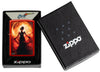 Zippo Mazzi® Woman Silhouette Metallic Red Windproof Lighter in its packaging.