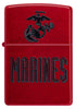 Front view of Zippo U.S. Marine Corps Candy Apple Windproof Lighter.