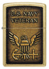 Front view of Zippo United States Navy® Street Brass Windproof Lighter.