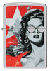 Front view of Zippo Glam Glasses Design High Polish Chrome Windproof Lighter.