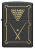 Front view of Zippo Billiards Design Black Crackle Windproof Lighter.