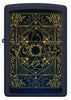 Front view of Zippo Elements Design Navy Matte Windproof Lighter.