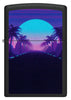 Front shot of Sunset Black Light Design Black Lighter Black Matte Windproof Lighter.