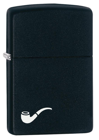 218PL, Black Matte Pipe Lighter with White Pipe Corner Symbol