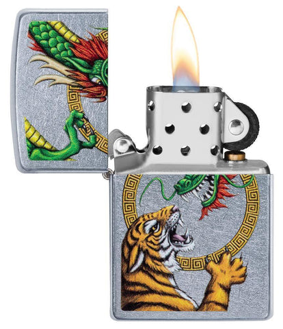 Chinese Dragon Street Chrome Design Lighter