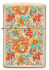 Front shot of Vintage Floral Design Flat Sand Windproof Lighter.